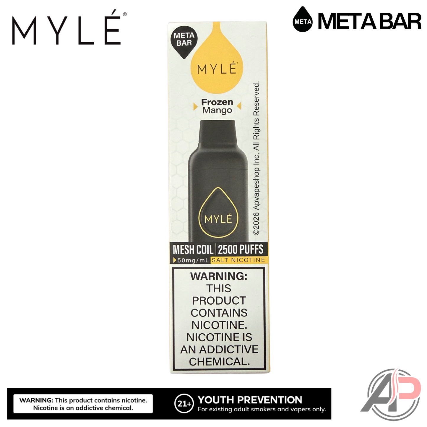Myle Meta Bar Vape 2500 Puffs Vape Disposable Device