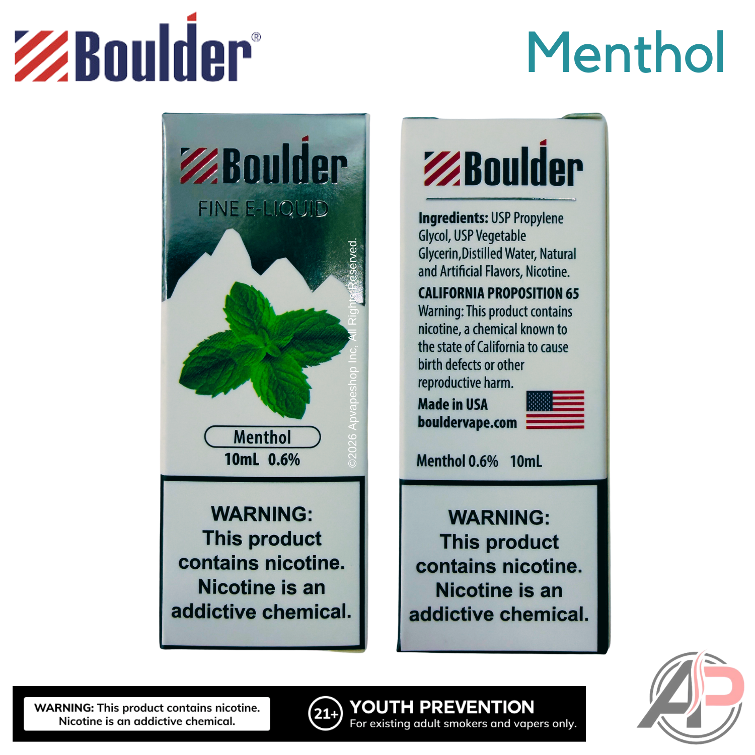 Boulder Menthol E-Liquid 10mL Apvs Boulder Menthol E-Liquid 10mL Apvs