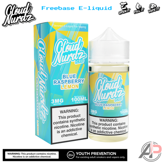Cloud Nurdz Blue Raspberry Lemon Iced E-Liquid 100mL