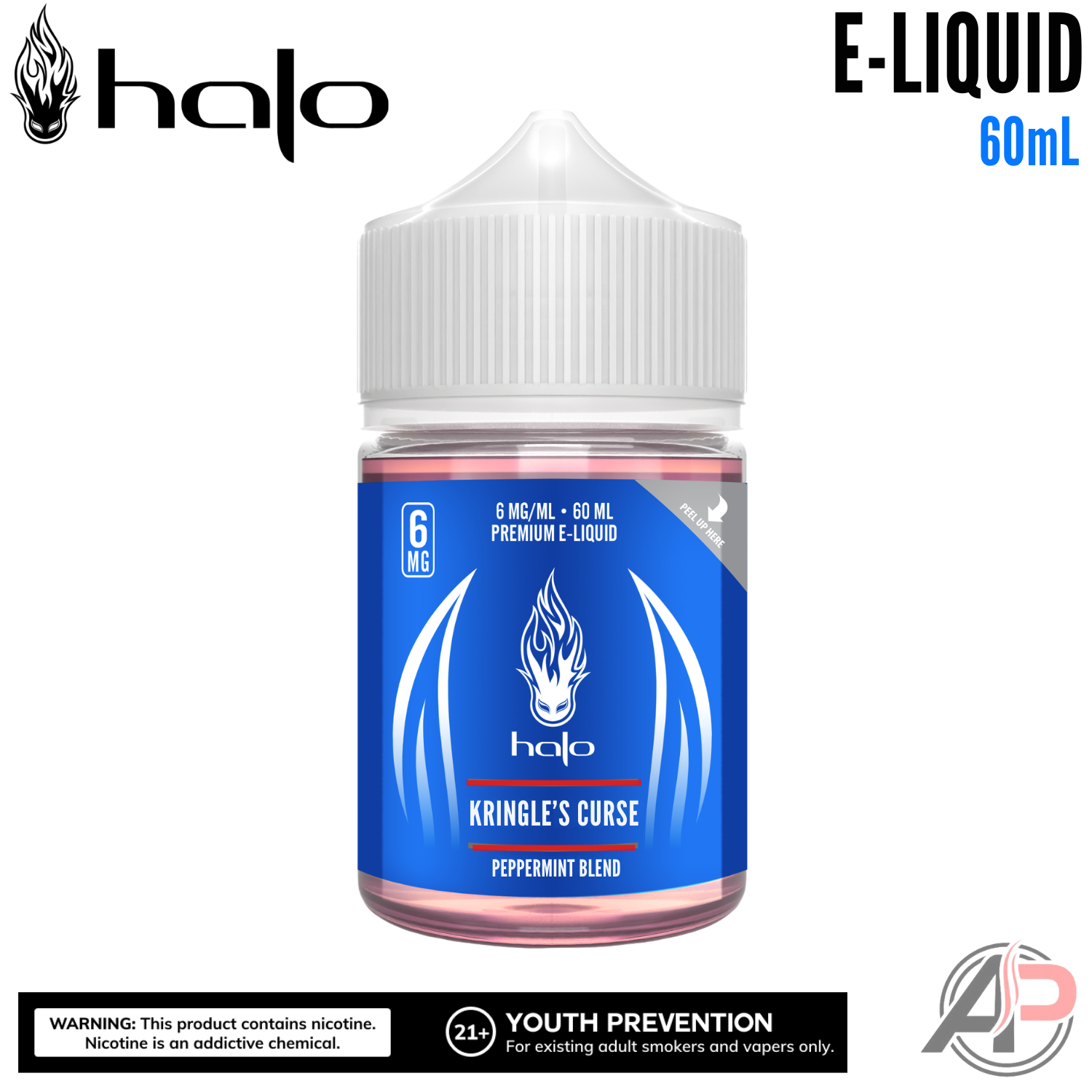 Halo Kringles Curse Peppermint Blend E-Liquid 60mL Apvs Halo Kringles Curse Peppermint Blend E-Liquid 60mL Apvs