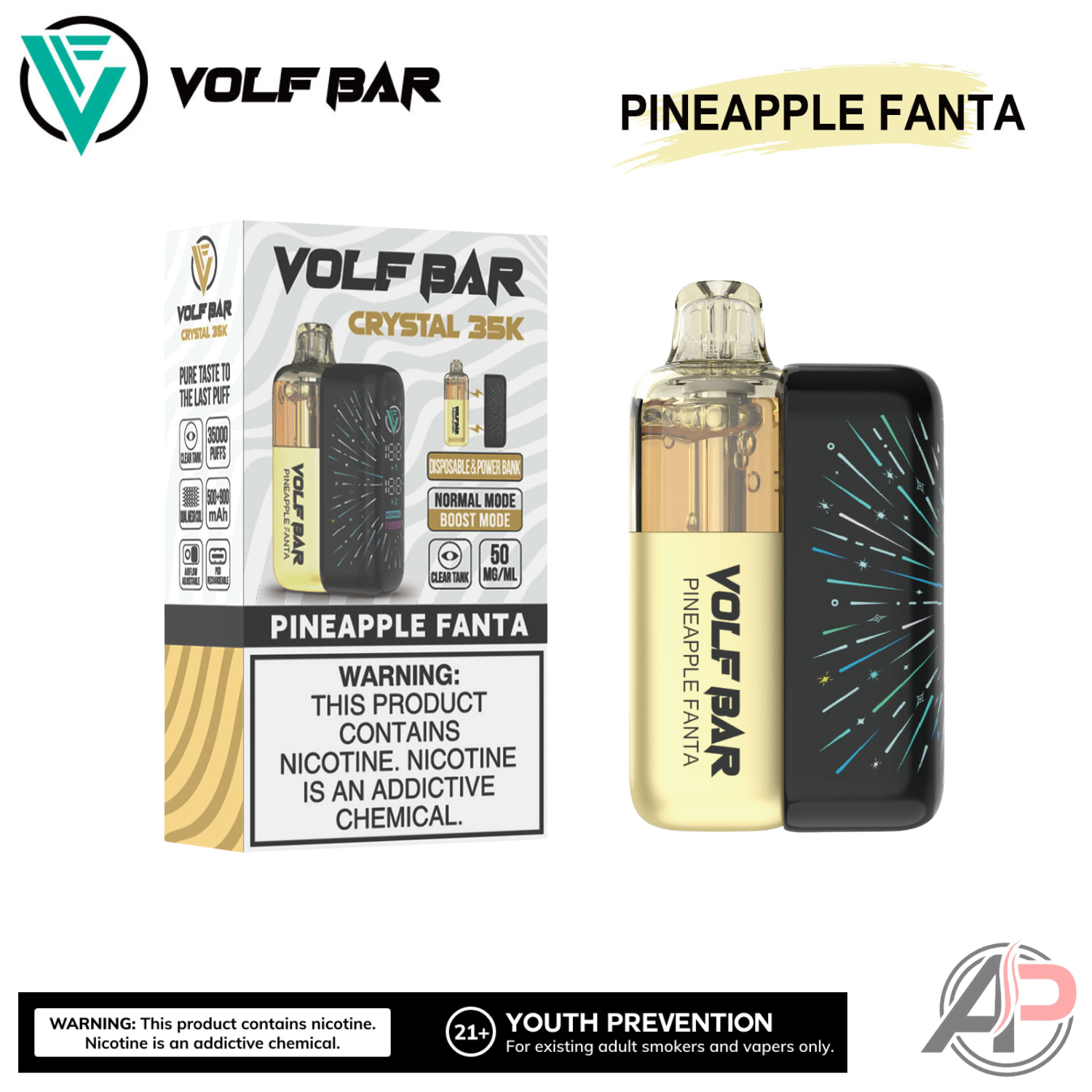 Volf Bar Crystal 35,000 Puffs Disposable Vape Device Apvs Volf Bar Crystal 35,000 Puffs Disposable Vape Device Apvs