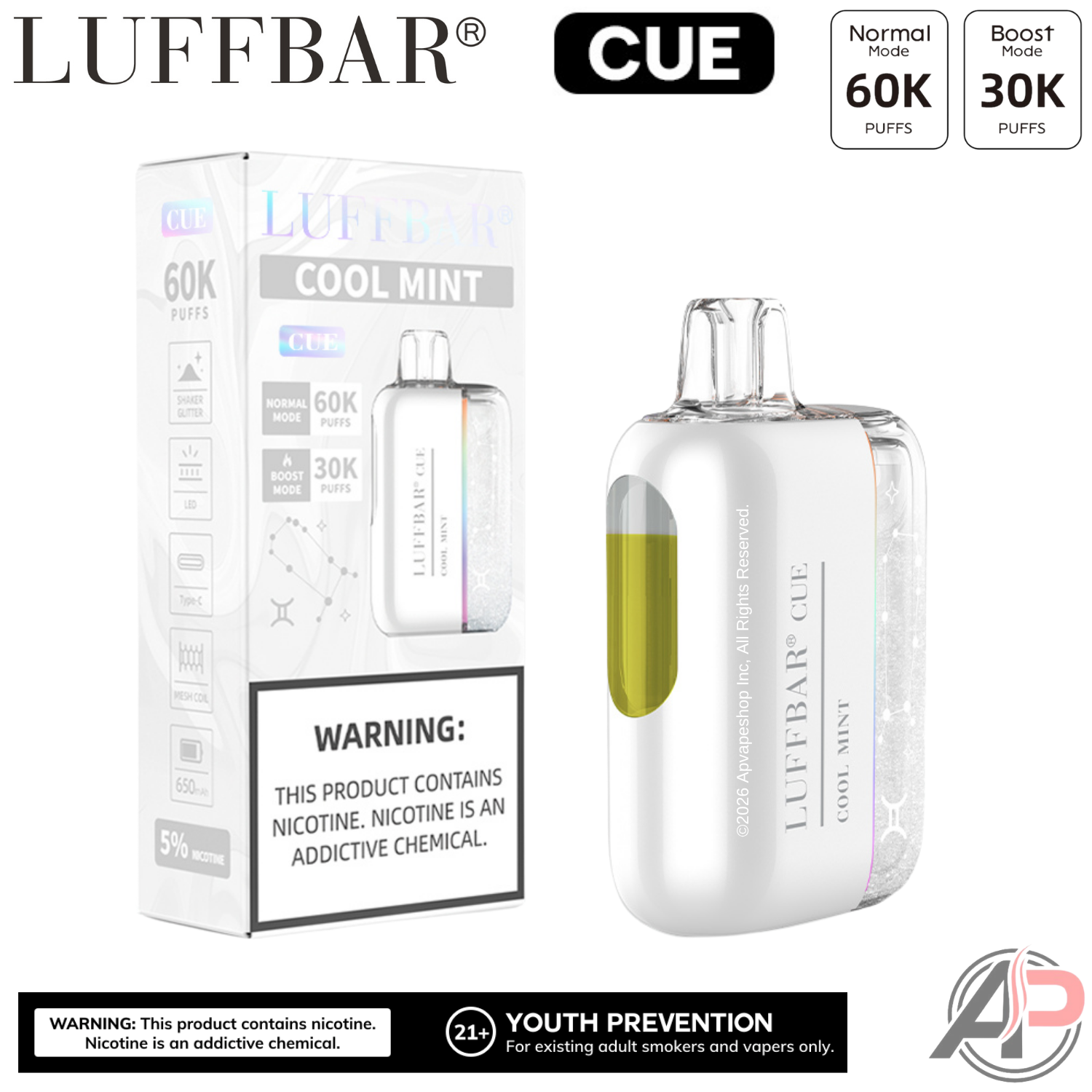 LuffBar Cue 60,000 Puffs Disposable Vape Device  Apvs