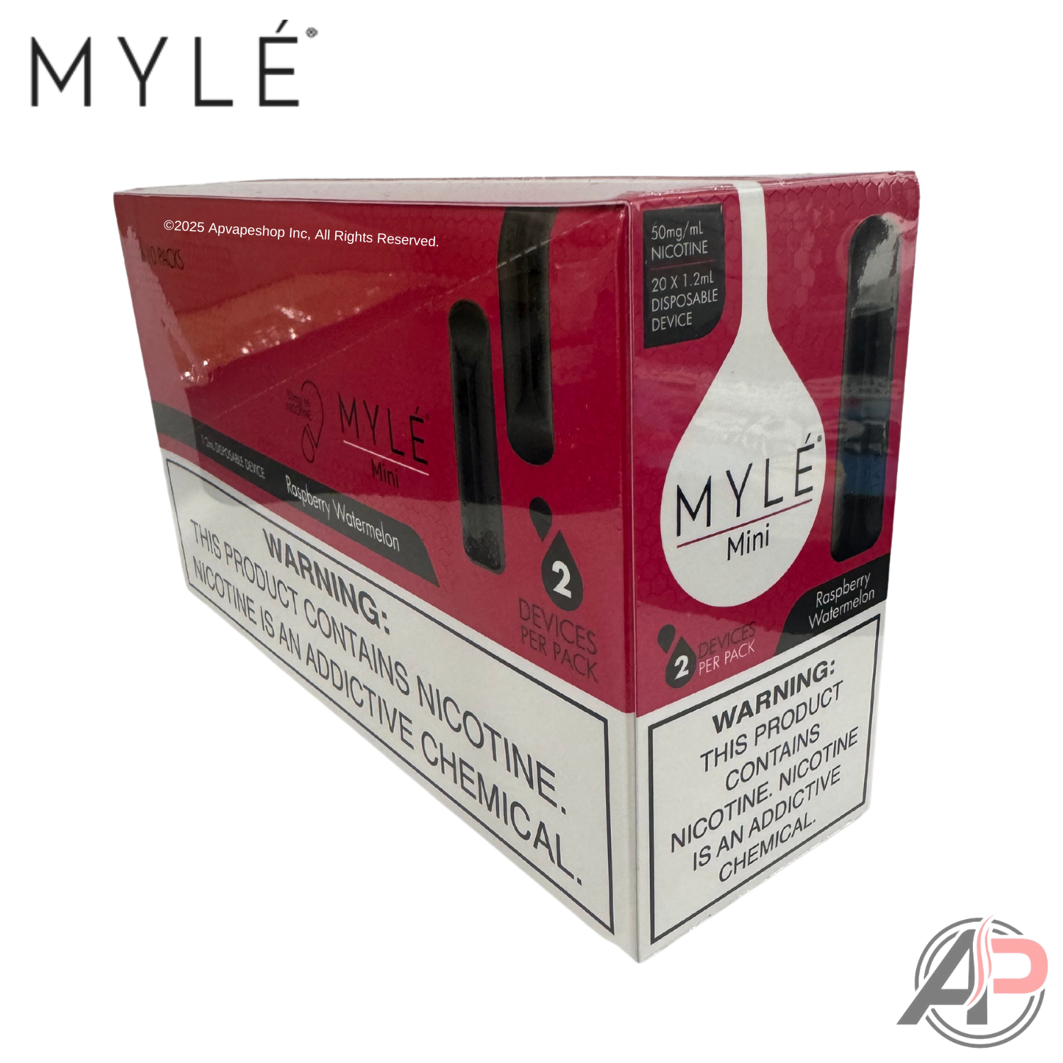 Myle Mini Disposable Vape Device Wholesale Box Raspberry Watermelon