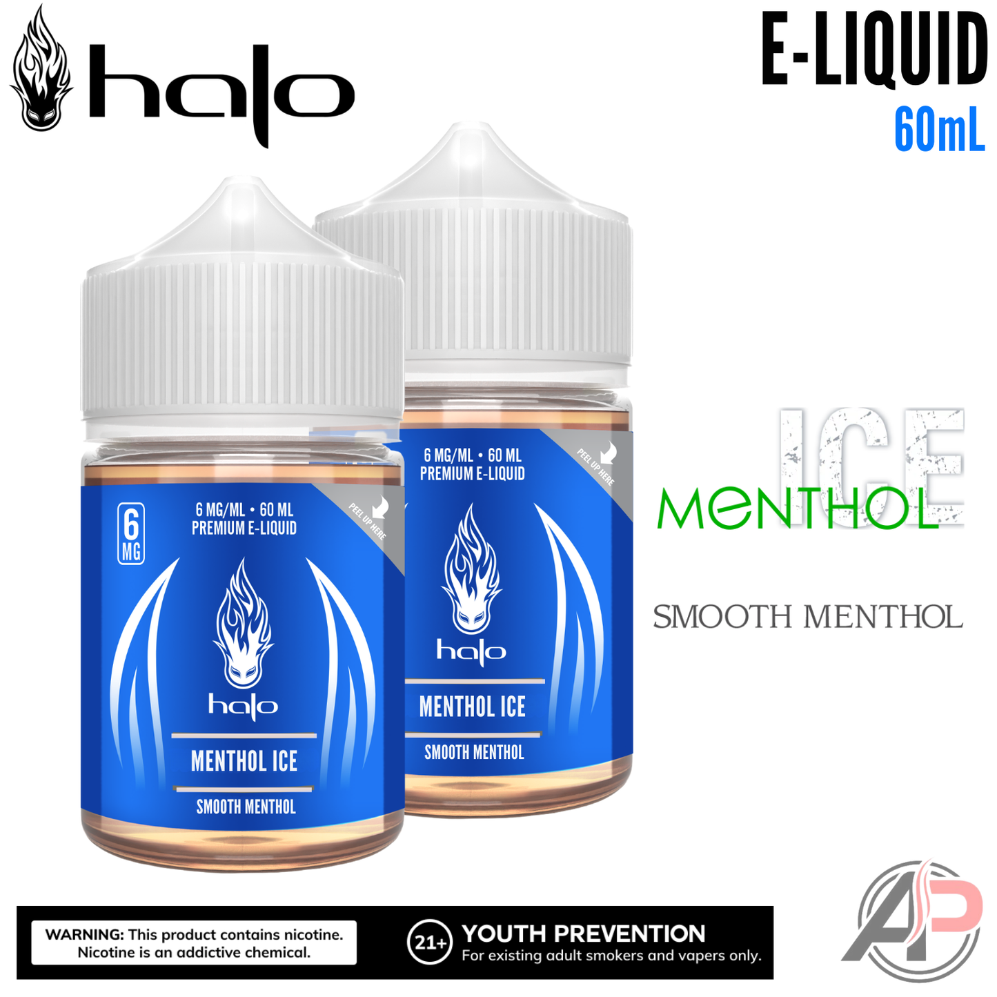 Halo Menthol Ice E-Liquid 60ml | Vape Juice | E-Juice Apvs Halo Menthol Ice E-Liquid 60ml | Vape Juice | E-Juice Apvs