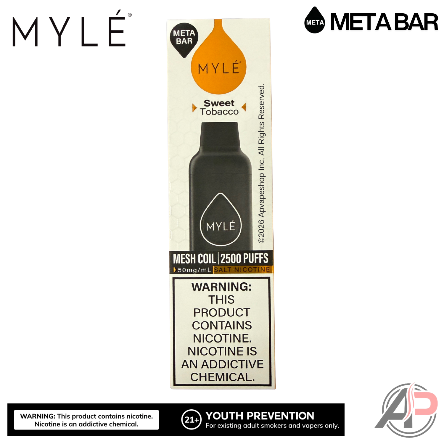 Myle Meta Bar Vape 2500 Puffs Vape Disposable Device