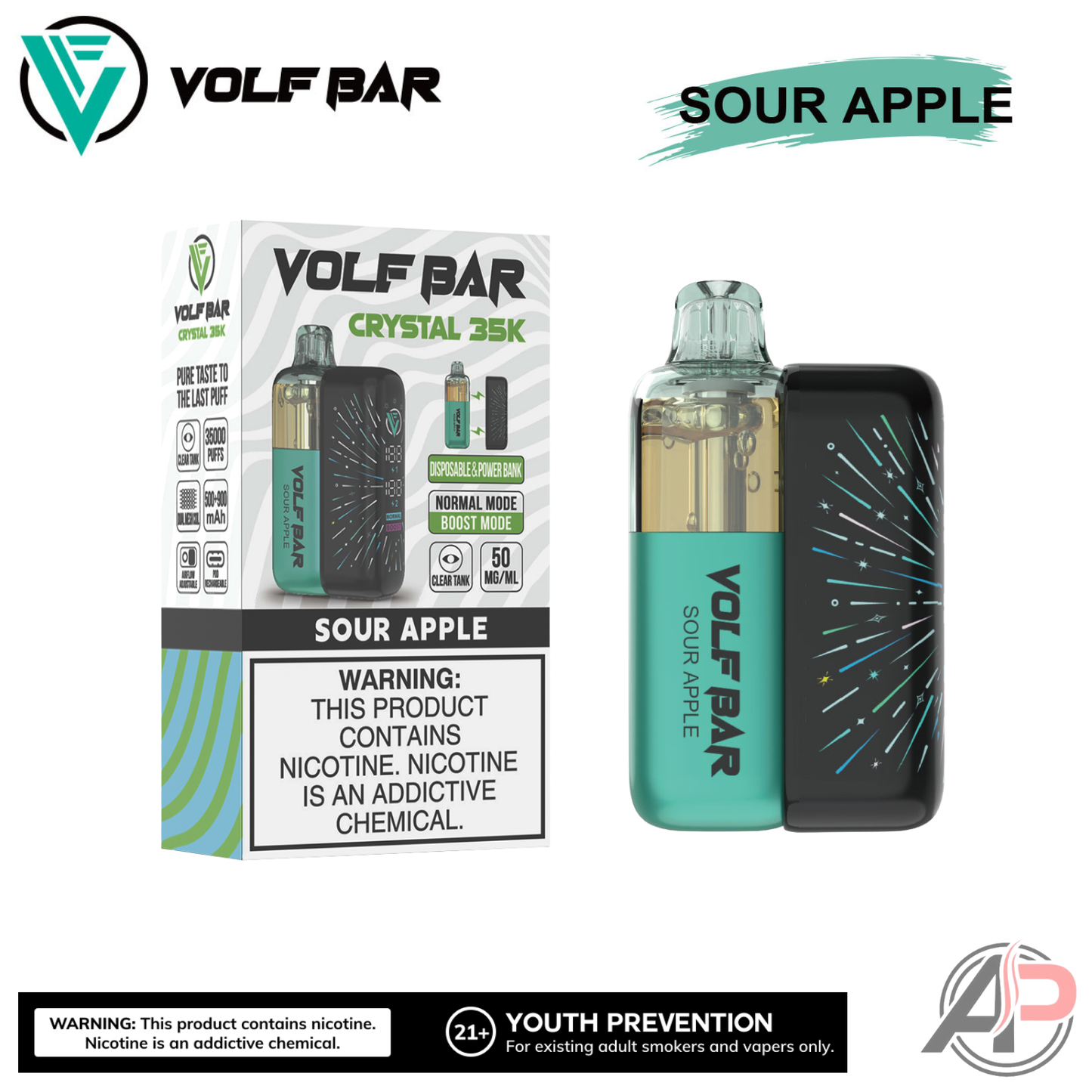 Volf Bar Crystal 35,000 Puffs Disposable Vape Device