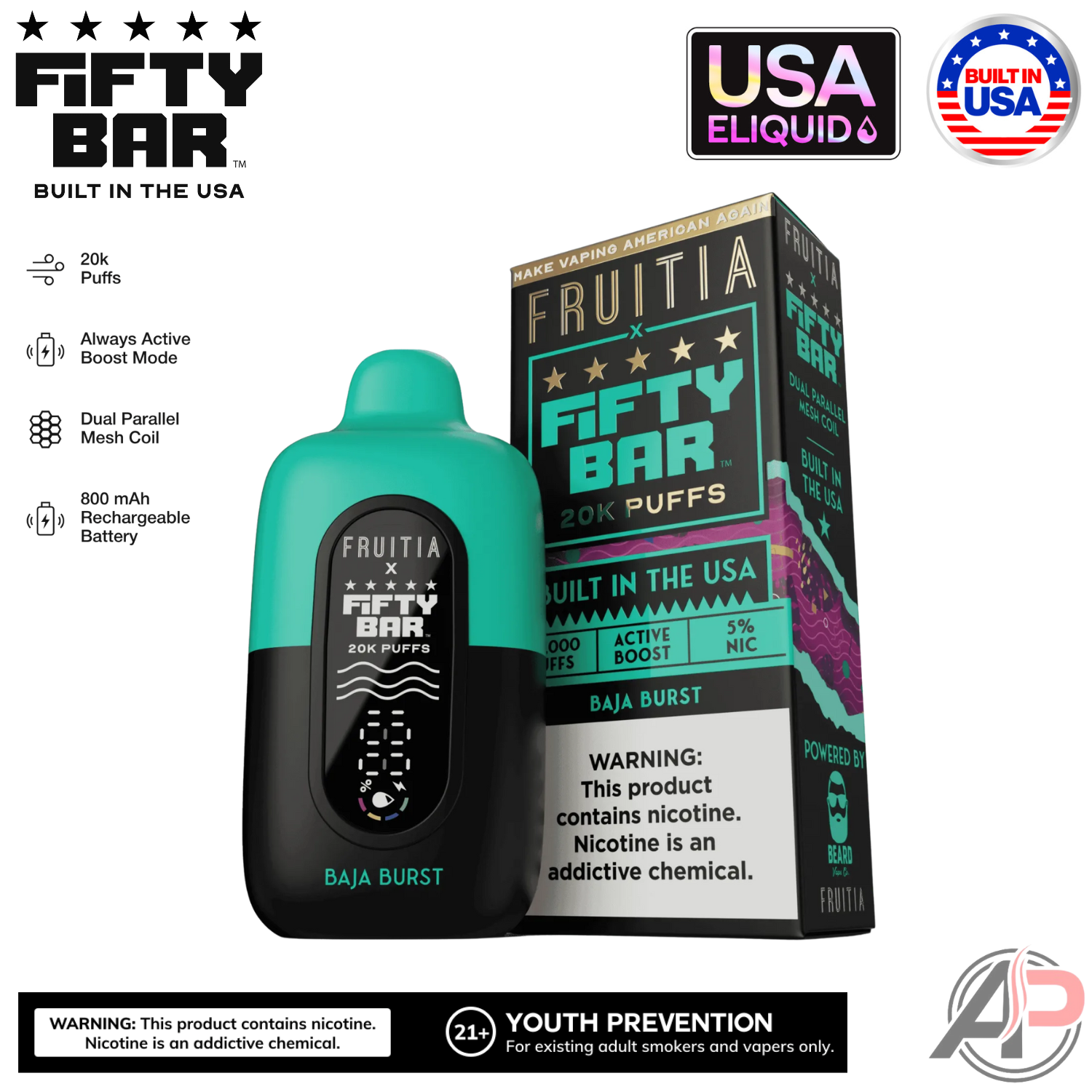 Fifty Bar V2 20000 Puffs Disposable Vape Device Apvs Fifty Bar V2 20000 Puffs Disposable Vape Device Apvs