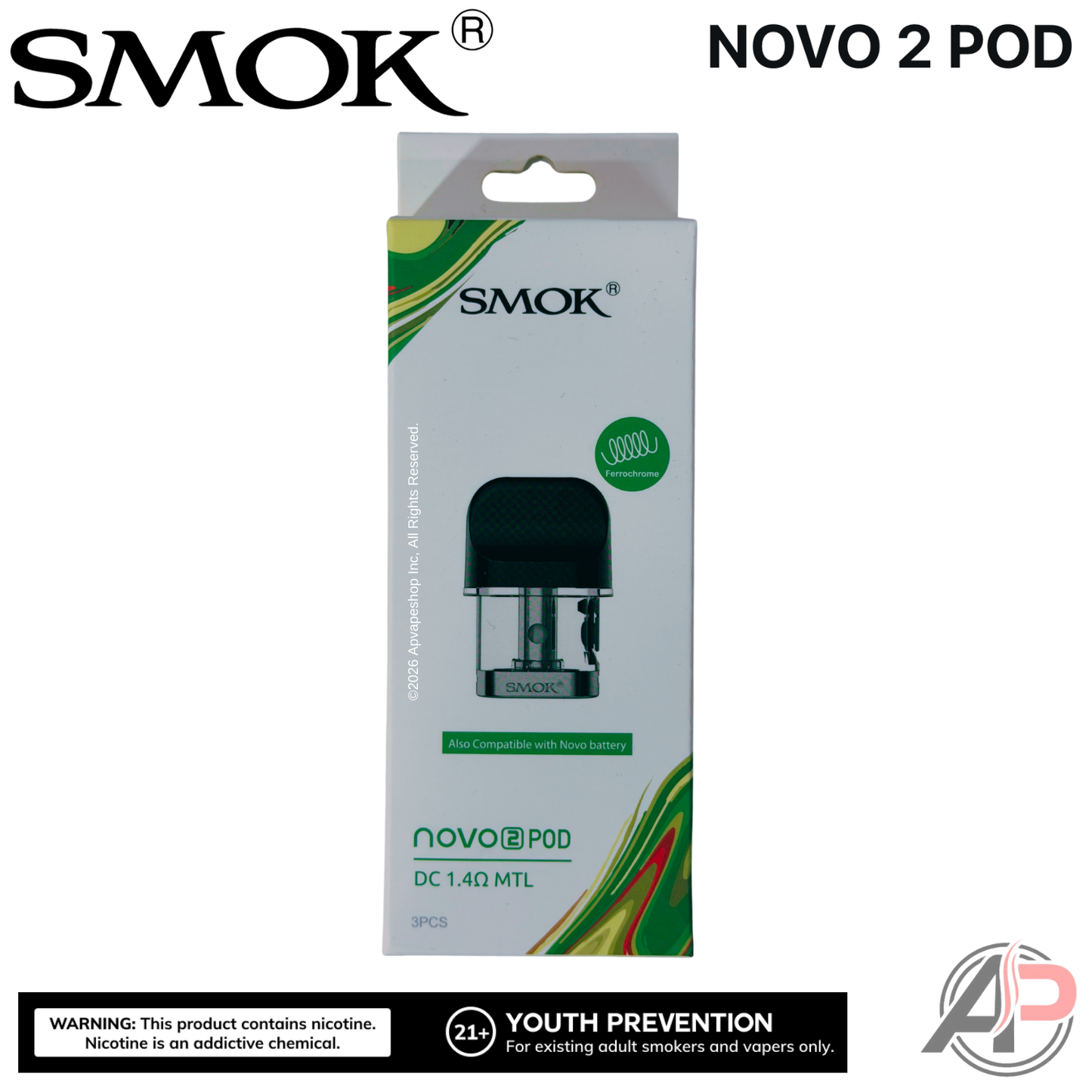 Smok Novo 2 Replacement Pods 3 Pack Smok Novo 2 DC 1.4ohm MTL Pods 2mL
