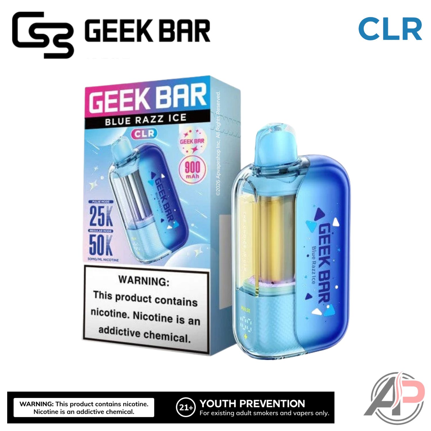 Geek Bar CLR 50,000 Puffs Disposable Vape Device Apvs Geek Bar CLR 50,000 Puffs Disposable Vape Device Apvs
