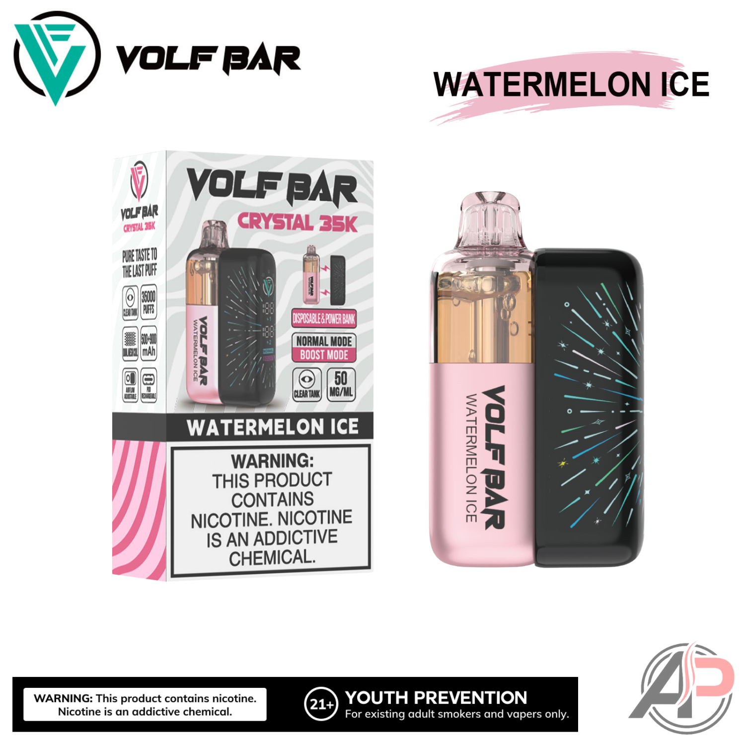 Volf Bar Crystal 35,000 Puffs Disposable Vape Device Apvs Volf Bar Crystal 35,000 Puffs Disposable Vape Device Apvs