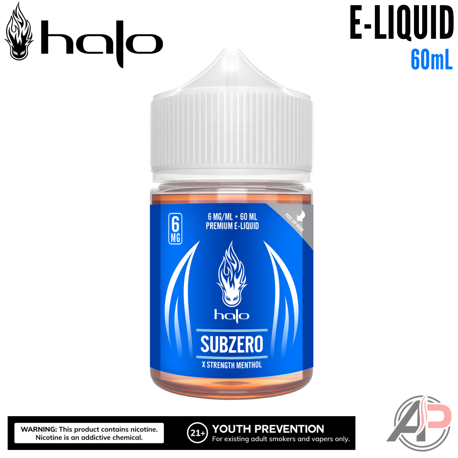 Halo SubZero X Strength Menthol E-Liquid 60ml Vape Juice Apvs Halo SubZero X Strength Menthol E-Liquid 60ml Vape Juice Apvs