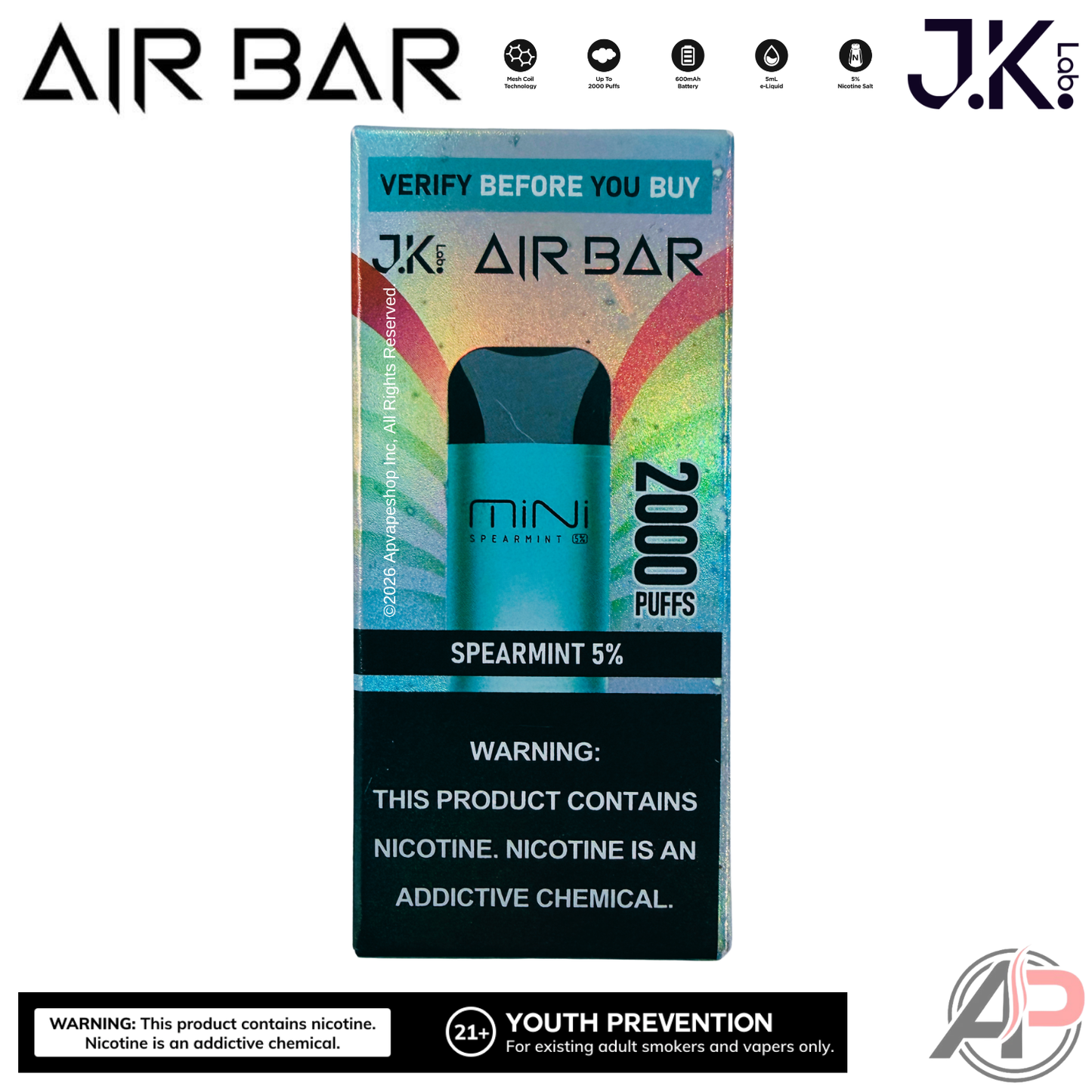 Air Bar Mini 2000 Puffs Disposable Vape Device