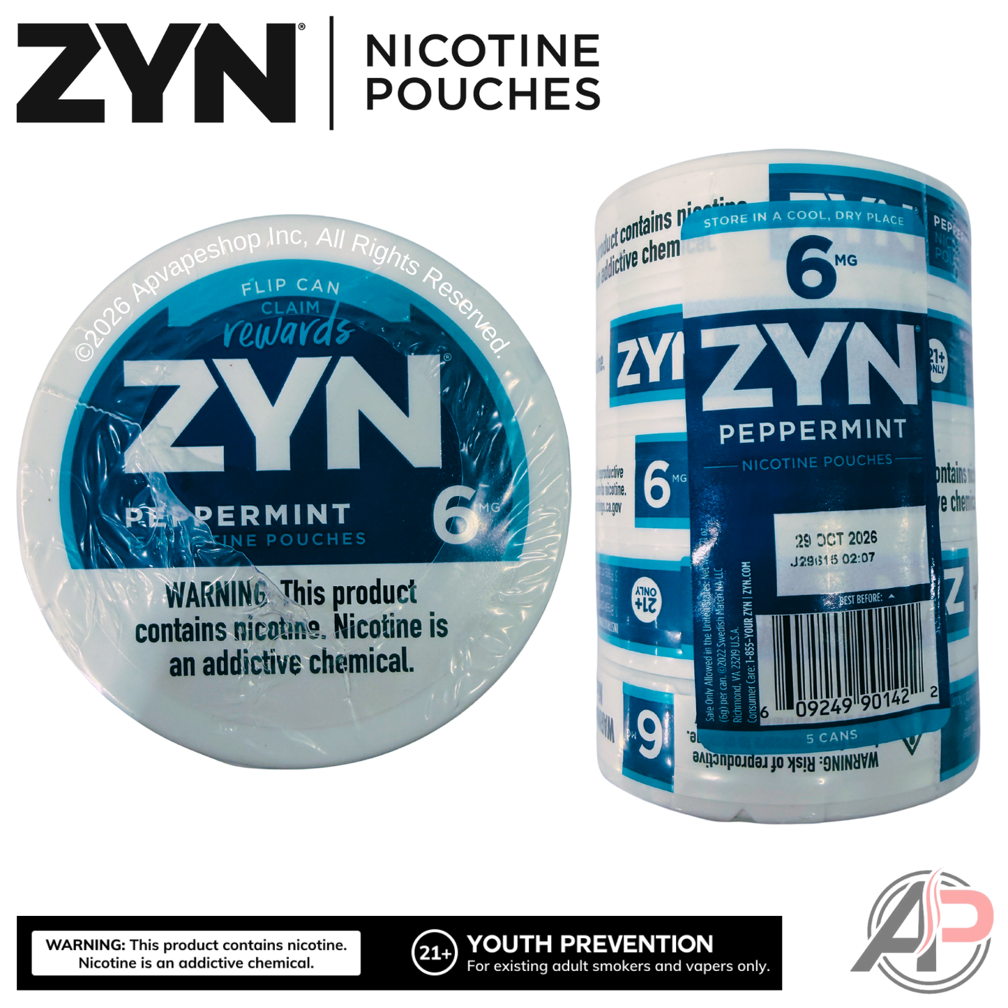 Zyn Nicotine Pouches Peppermint 6mg