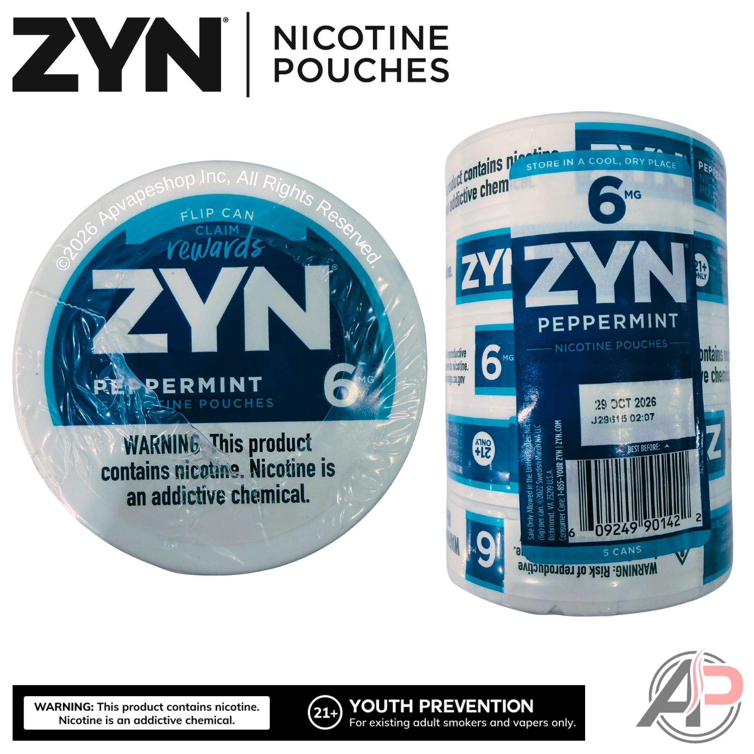 Zyn Nicotine Pouches Peppermint 6mg