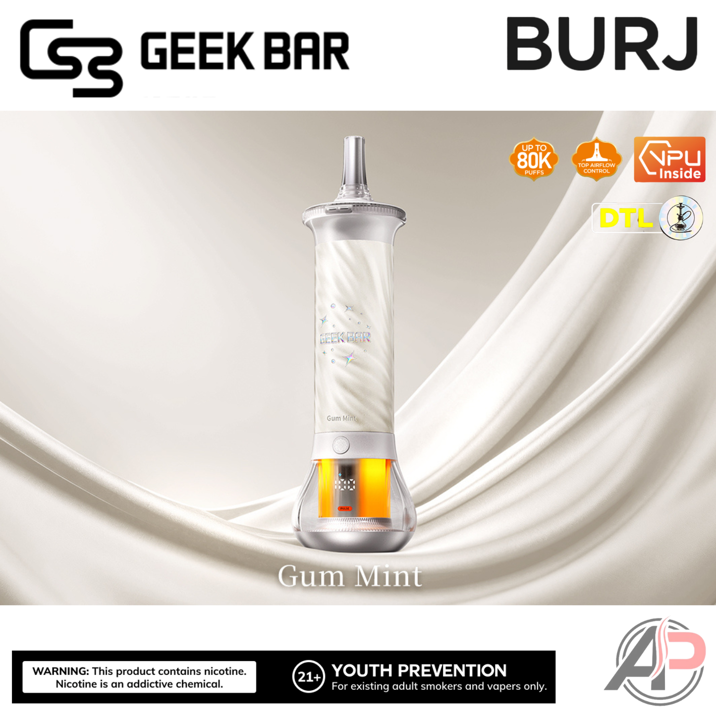 Geek Bar Burj 80K Puffs Hookah Disposable Vape Device