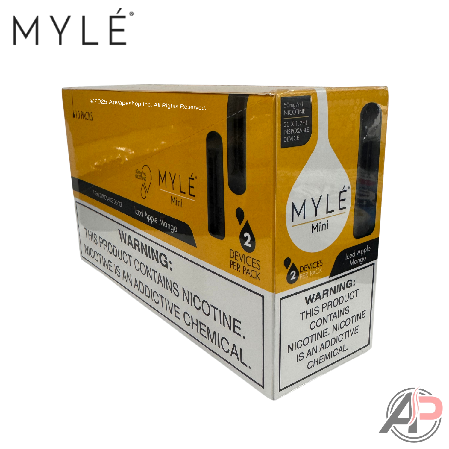 Myle Mini Disposable Vape Device Wholesale Box Iced Apple Mango