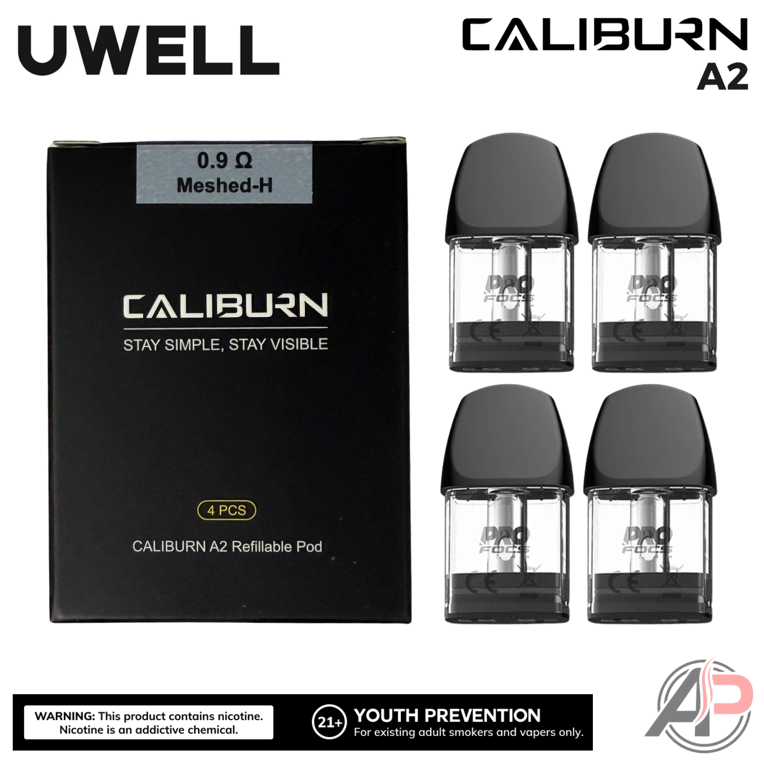 Uwell Caliburn A2 Replacement Pods 4 Pack