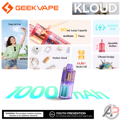 Geek Vape Kloud 35k Refillable Disposable 10mL Starter Kit