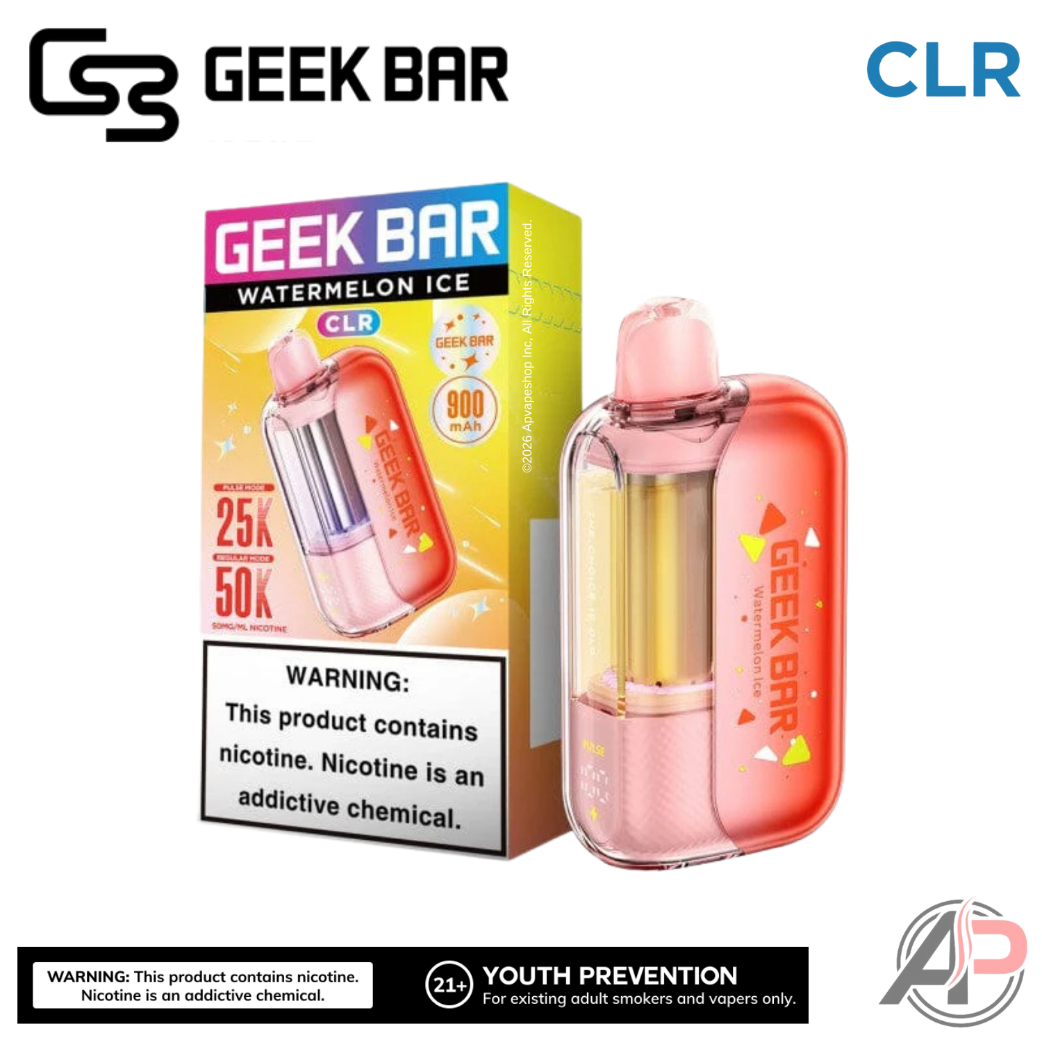 Geek Bar CLR 50,000 Puffs Disposable Vape Device Apvs Geek Bar CLR 50,000 Puffs Disposable Vape Device Apvs