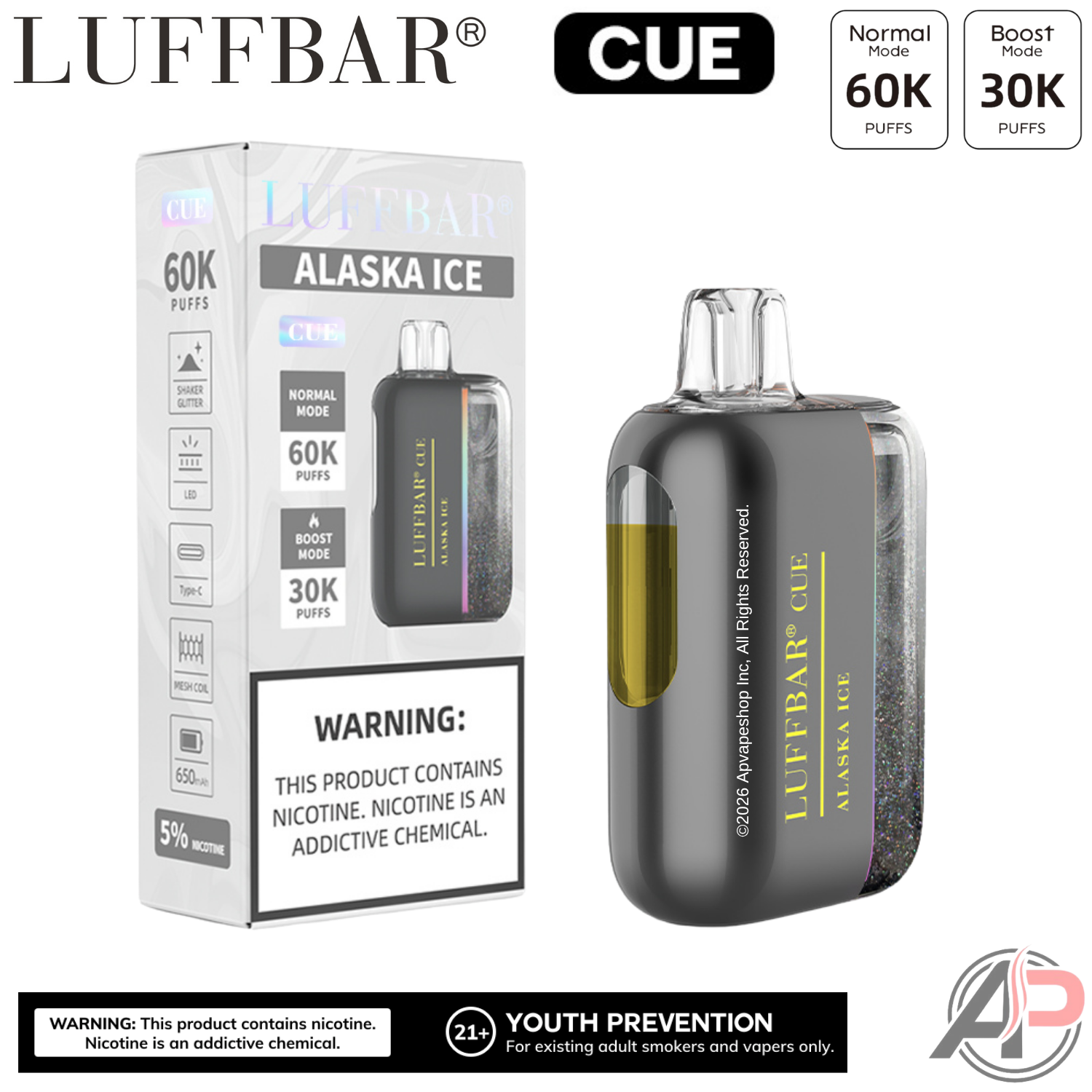 LuffBar Cue 60,000 Puffs Disposable Vape Device Apvs LuffBar Cue 60,000 Puffs Disposable Vape Device Apvs
