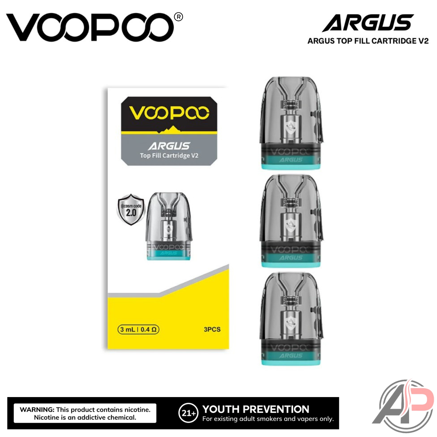 Voopoo Argus V2 Top Fill Replacement Pods 3 Pack