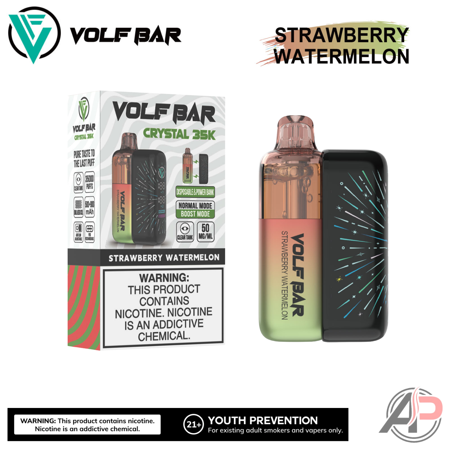Volf Bar Crystal 35,000 Puffs Disposable Vape Device Apvs Volf Bar Crystal 35,000 Puffs Disposable Vape Device Apvs