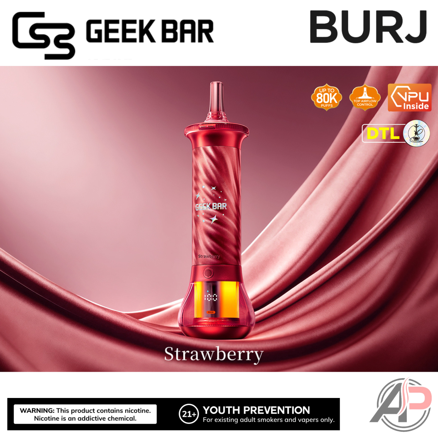 Geek Bar Burj 80K Puffs Hookah Disposable Vape Device