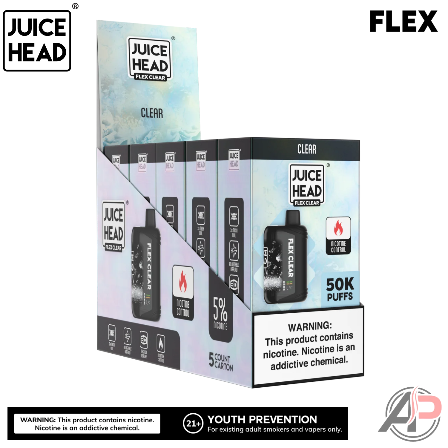Juice Head Flex Freeze 50,000 Puffs Disposable Vape Device Apvs Juice Head Flex Freeze 50,000 Puffs Disposable Vape Device Apvs
