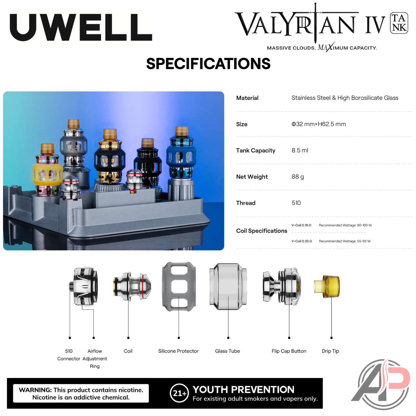 Uwell Valyrian IV Vape Tank