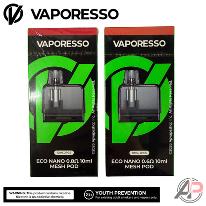 Vaporesso Eco Nano Replacement pods 2 Pack Apvs Vaporesso Eco Nano Replacement pods 2 Pack Apvs