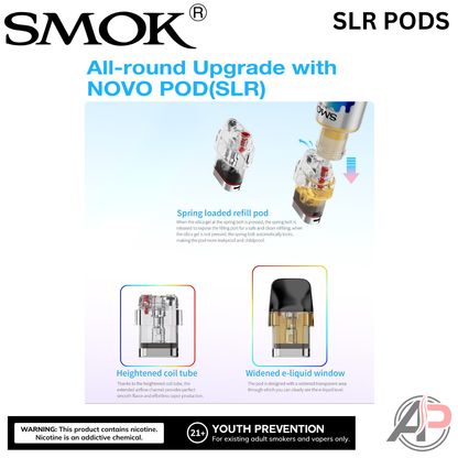 Smok Novo SLR Replacement Pods 3 Pack Apvs Smok Novo SLR Replacement Pods 3 Pack Apvs