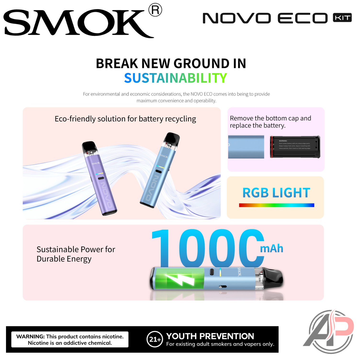 Smok Novo Eco 30w Pod System Starter Kit device Apvs Smok Novo Eco 30w Pod System Starter Kit device Apvs