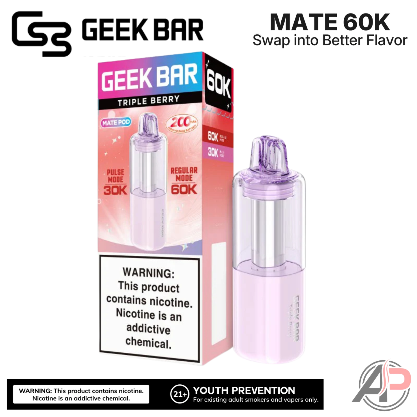 Geek Bar Mate 60,000 Puffs Disposable Vape Device Kit