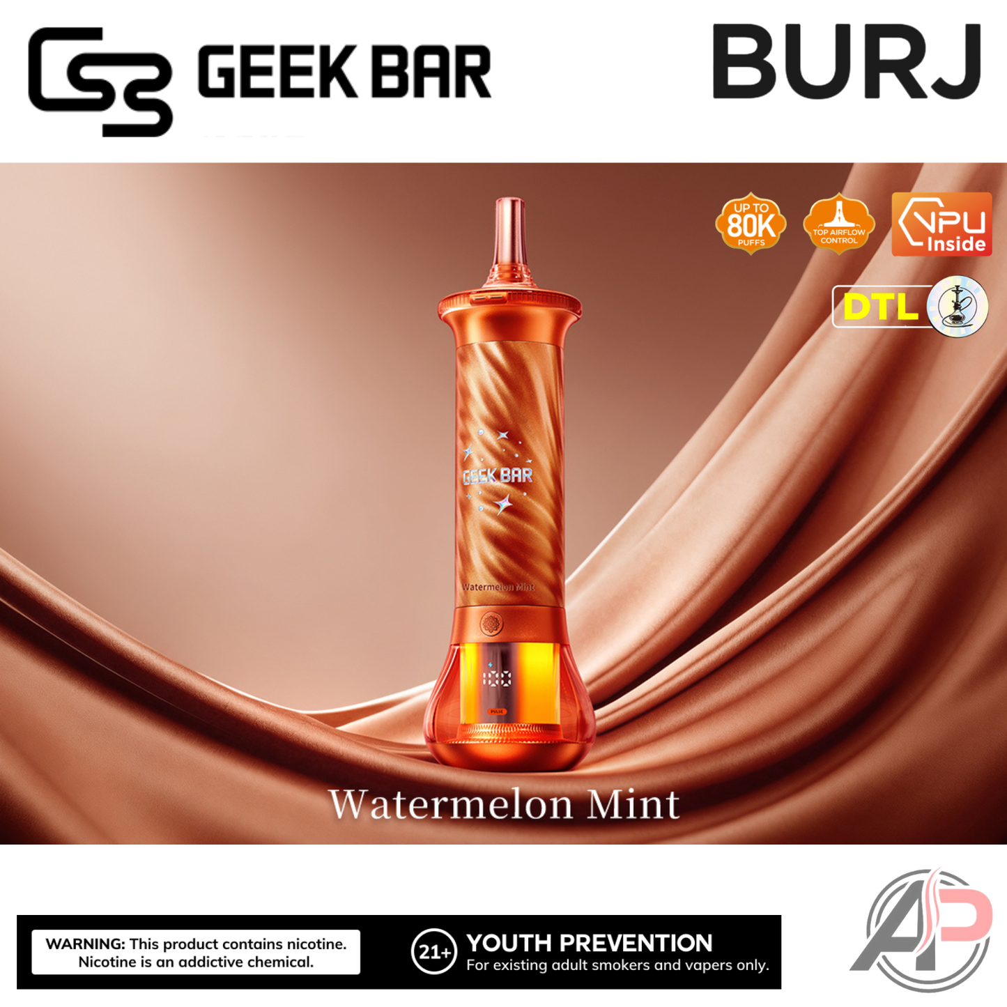 Geek Bar Burj 80K Puffs Hookah Disposable Vape Device