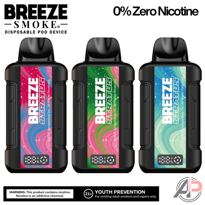 Breeze Smoke Stratus 15k Puffs Disposable Vape 0% Zero Nicotine