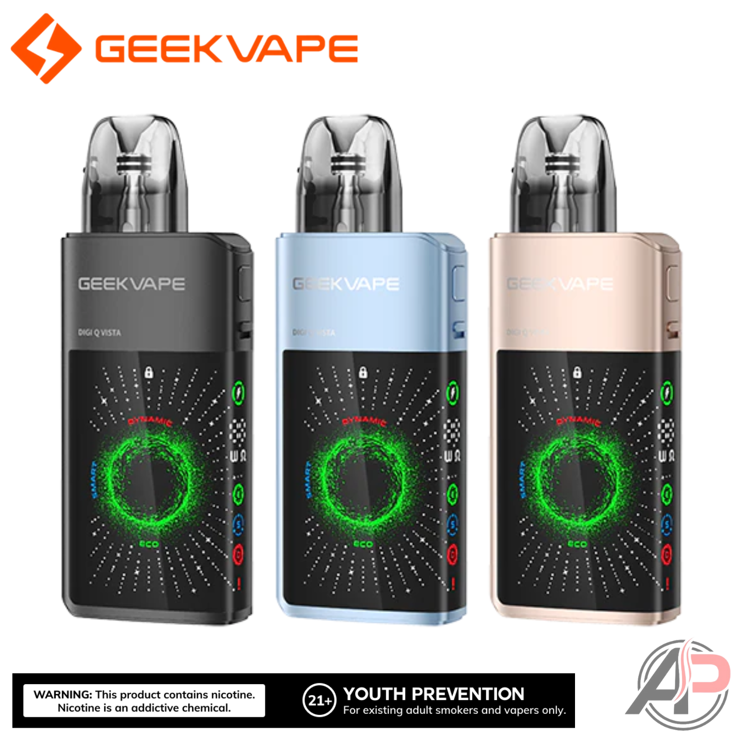 Geek Vape Digi-Q Vista 35W Pod System Starter Kit Device Apvs Geek Vape Digi-Q Vista 35W Pod System Starter Kit Device Apvs