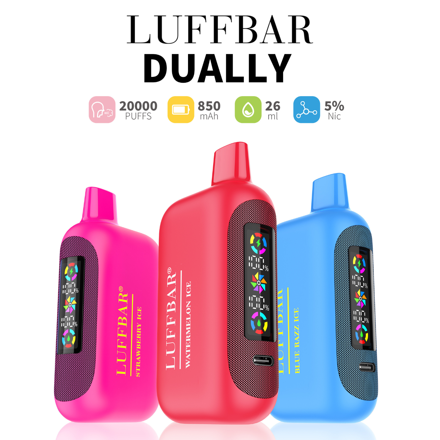 LuffBar Dually 20000 Puffs Disposable Vape All Flavors Apvs LuffBar Dually 20000 Puffs Disposable Vape All Flavors Apvs