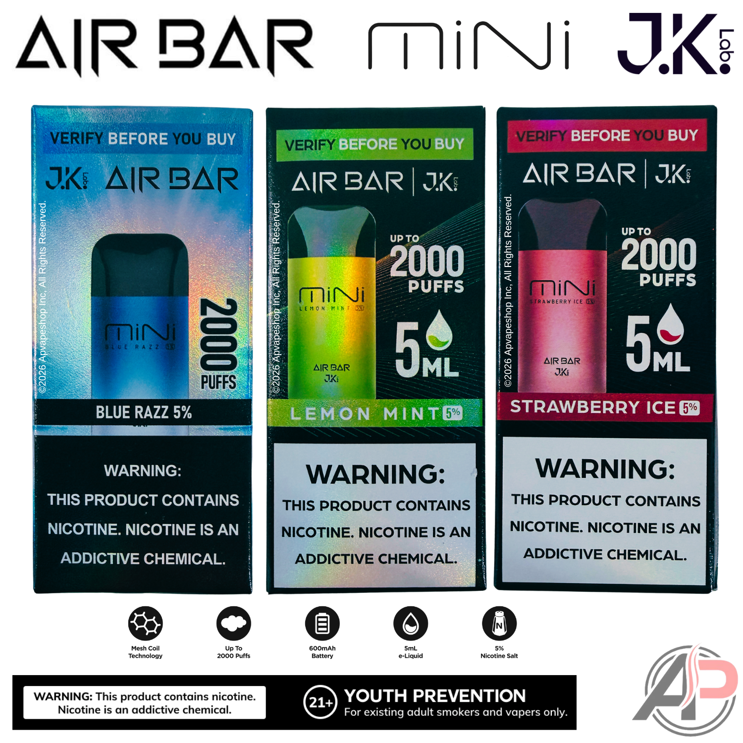 Air Bar Mini 2000 Puffs Disposable Vape Device