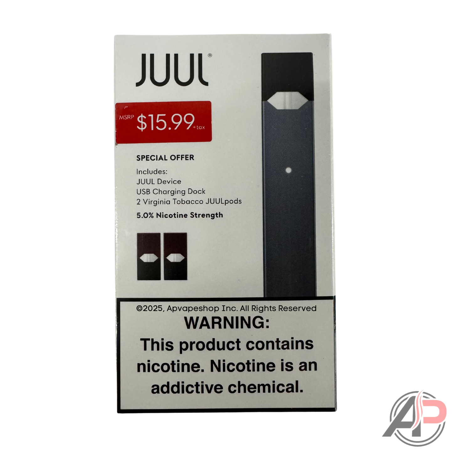 JUUL Virginia Tobacco Vape Starter Kit 2 Pods + Vaping Device Apvs JUUL Virginia Tobacco Vape Starter Kit 2 Pods + Vaping Device Apvs