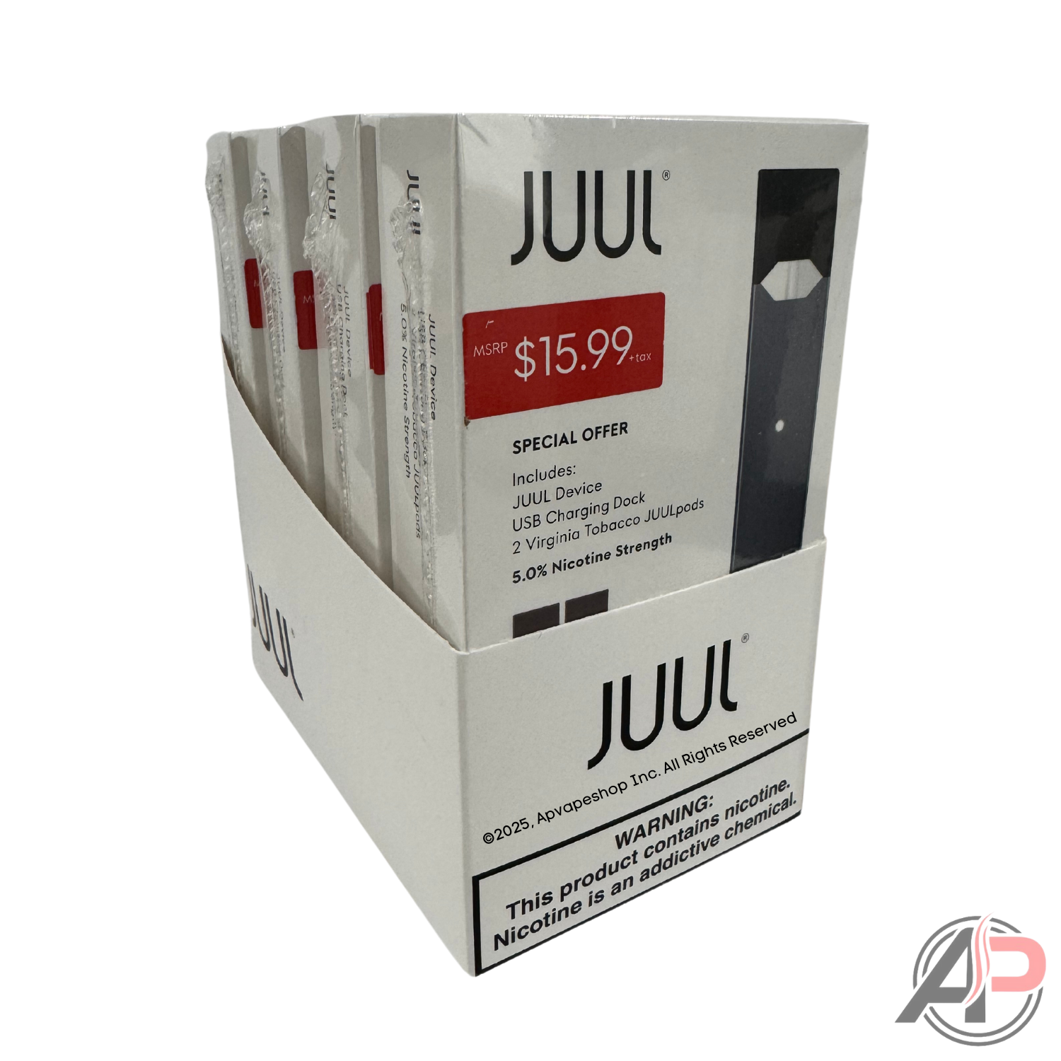 JUUL Virginia Tobacco Vape Starter Kit 2 Pods + Vaping Device Apvs JUUL Virginia Tobacco Vape Starter Kit 2 Pods + Vaping Device Apvs