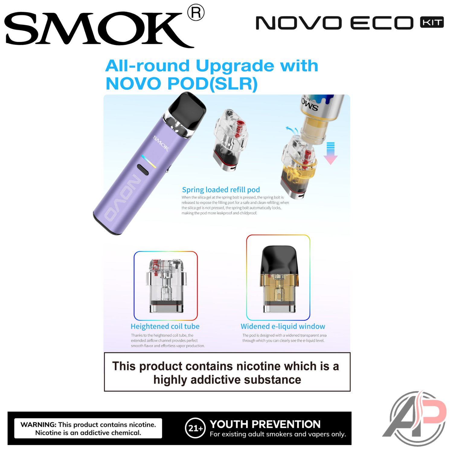 Smok Novo Eco 30w Pod System Starter Kit device Apvs Smok Novo Eco 30w Pod System Starter Kit device Apvs
