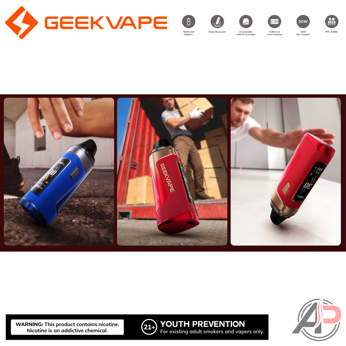 Geek Vape Aegis Nano 3 30w Pod System Starter Kit Device