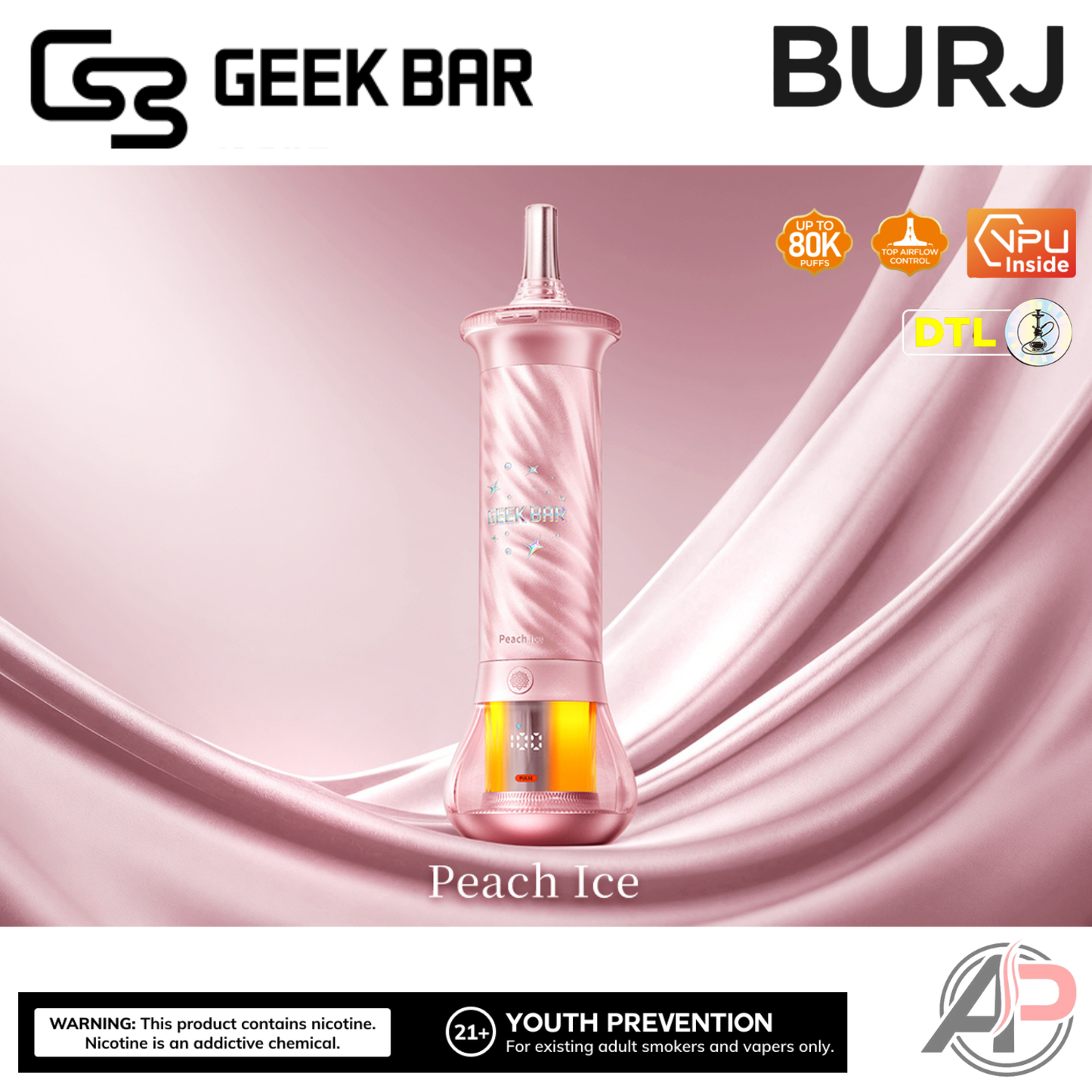 Geek Bar Burj 80K Puffs Hookah Disposable Vape Device
