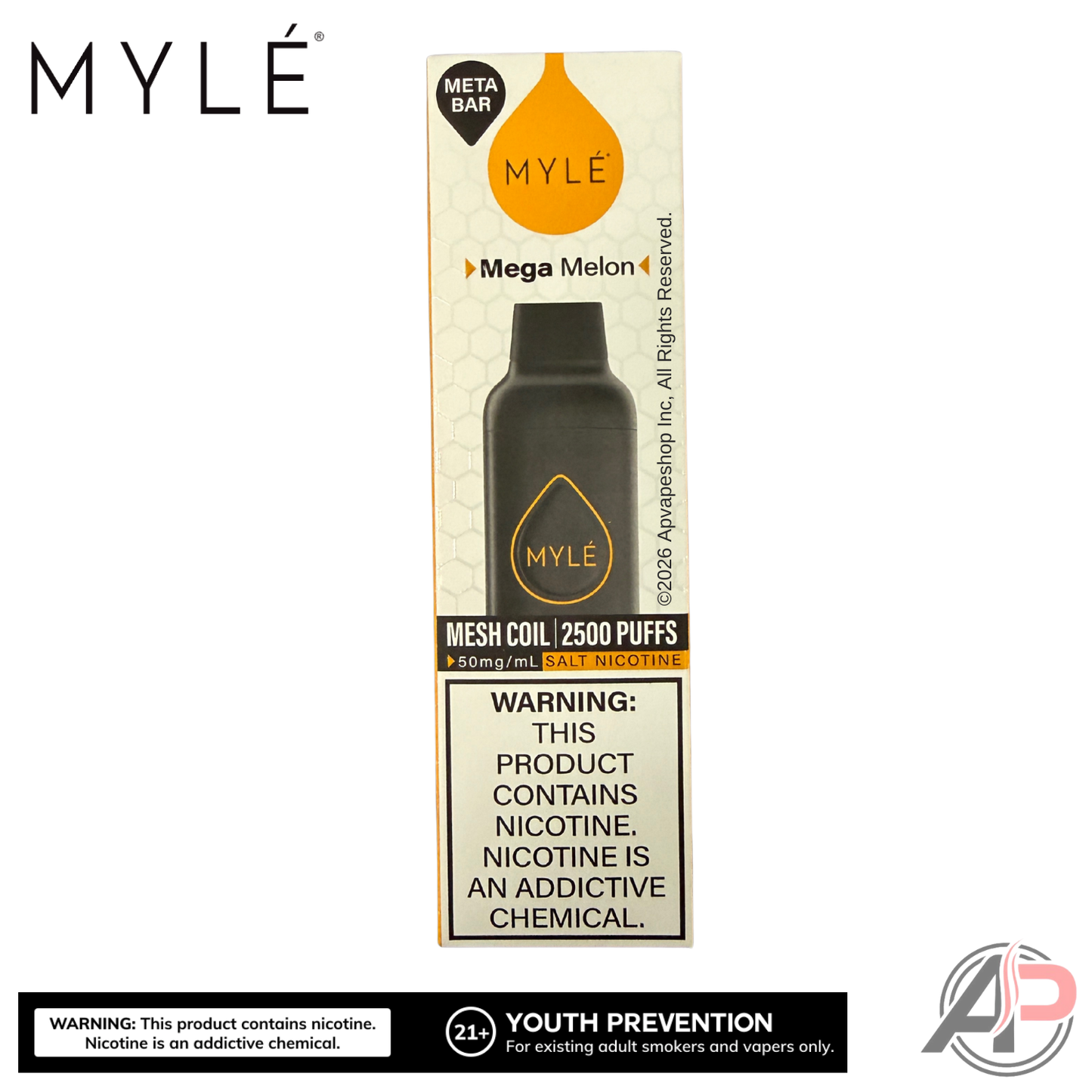 Myle Meta Bar Vape 2500 Puffs Vape Disposable Device