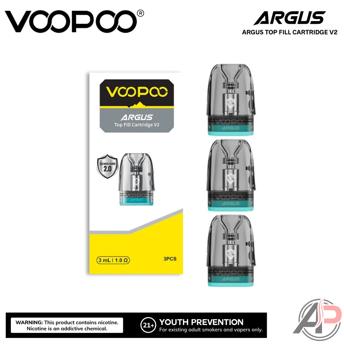 Voopoo Argus V2 Top Fill Replacement Pods 3 Pack