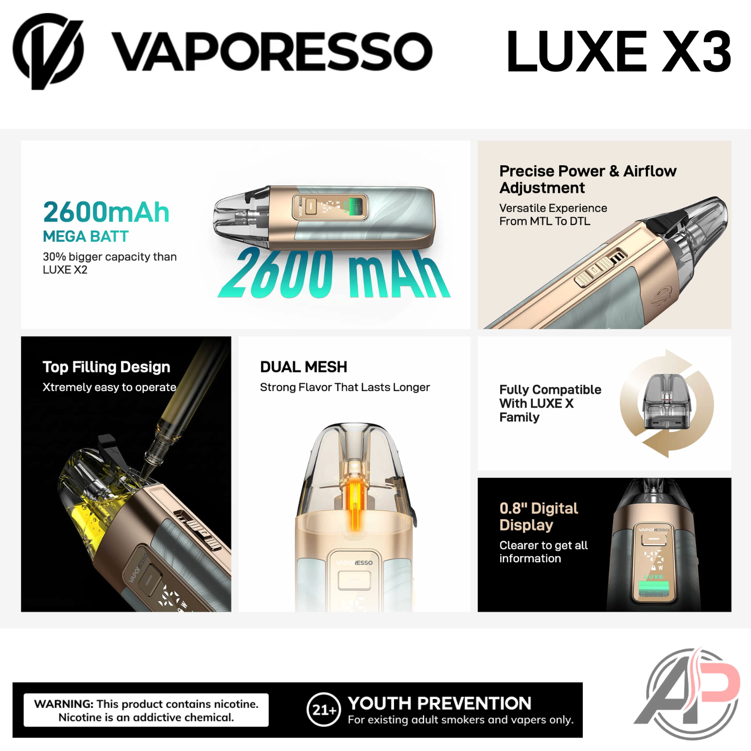 Vaporesso Luxe X3 45w Pod System Starter Kit Device Apvs Vaporesso Luxe X3 45w Pod System Starter Kit Device Apvs