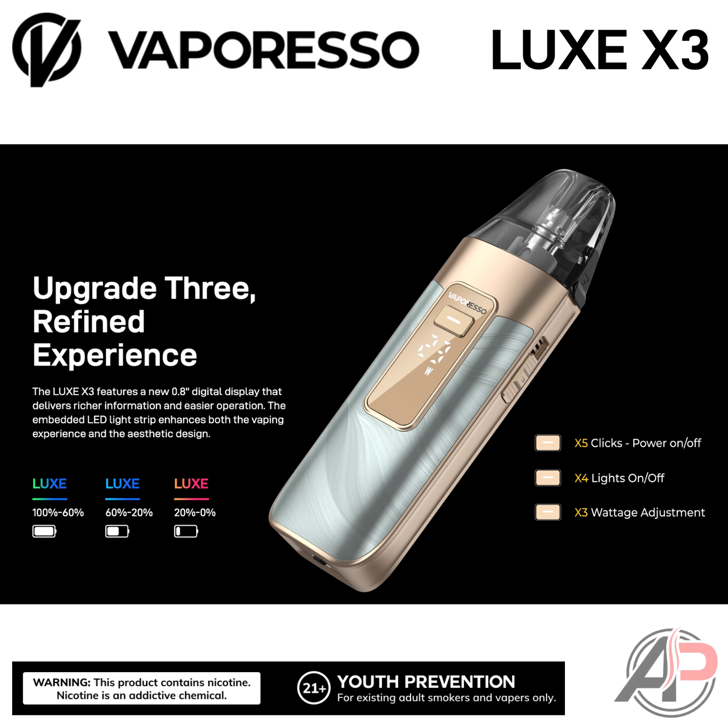 Vaporesso Luxe X3 45w Pod System Starter Kit Device