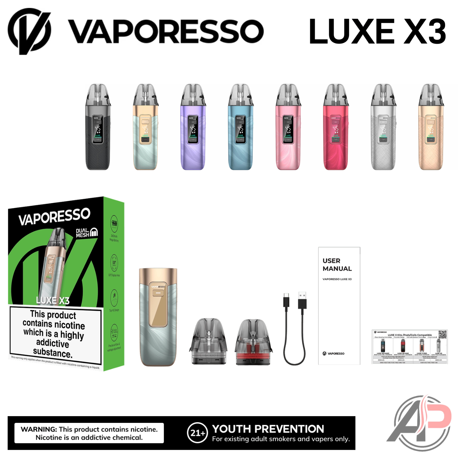 Vaporesso Luxe X3 45w Pod System Starter Kit Device Apvs Vaporesso Luxe X3 45w Pod System Starter Kit Device Apvs