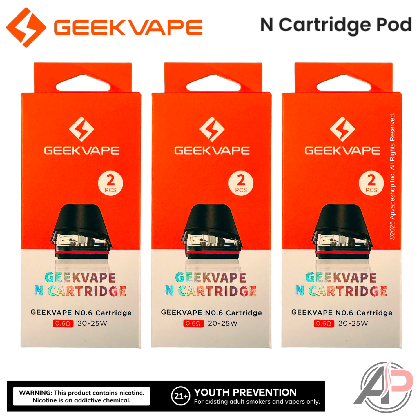 Geek Vape N Replacement Pod Cartridges 2 Pack
