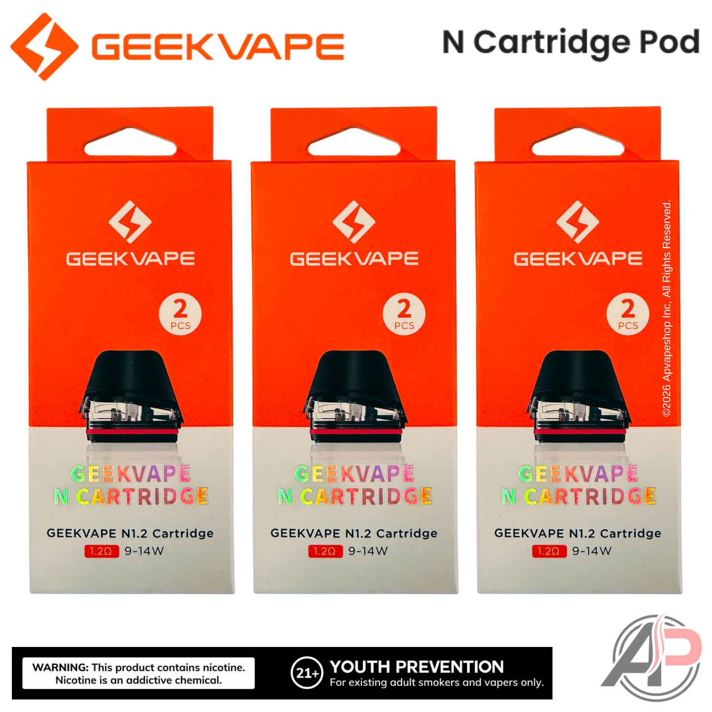 Geek Vape N Replacement Pod Cartridges 2 Pack